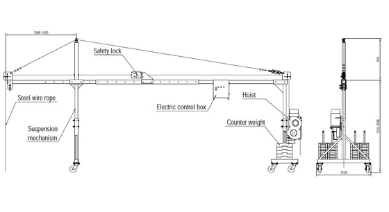 Construction Hoist Elevator , 500kgs Capacity Cargo Lifts With 10M Working Height